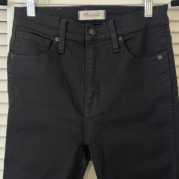 Madewell 10" High Rise Skinny Jeans Clean Hem Fall Classic | Solid Black | 27 - Picture 6 of 13